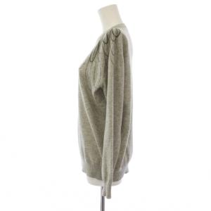 BRUNELLO CUCINELLI ニット セーター 長袖 クルーネック ビーズ装飾 カシミヤ XS グレー /BM