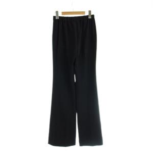 Theory CREPE2 LEISURE FLARE GH パンツ XXO 黒 ブラック 無地 フレアシルエット 長ズボン