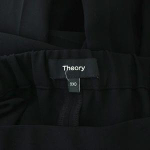 Theory CREPE2 LEISURE FLARE GH パンツ XXO 黒 ブラック 無地 フレアシルエット 長ズボン