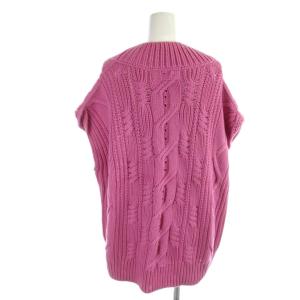 Ermanno Scervino ニット セーター S ピンク Vネック ケーブル編み 袖なし /KG