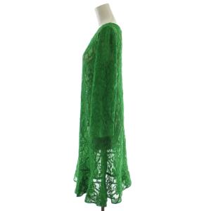 DOLCE&GABBANA ワンピース 42 緑 長袖 ミモレ丈 レース F6PJ9T /GG