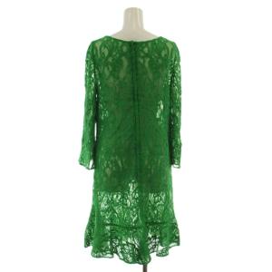 DOLCE&GABBANA ワンピース 42 緑 長袖 ミモレ丈 レース F6PJ9T /GG