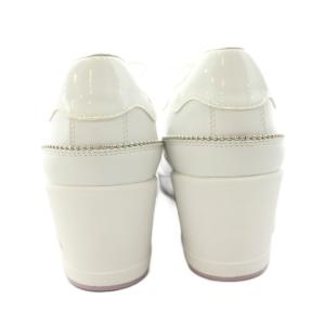 DIANA +diana ヒールアップスニーカー 厚底 フェイクレザー US7 24cm 白 ホワイト HE46546