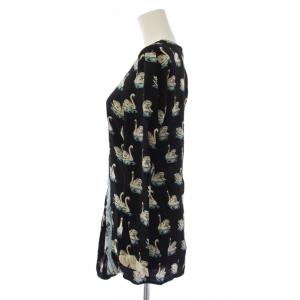 STELLA McCARTNEY セットアップ 白鳥柄 シルク 42 38 ブラック
