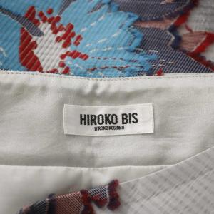 HIROKO BIS スカート 11 グレー 水色 フレア ボーダー柄 花柄 /JP