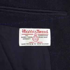 Harris Tweed HarrisTweed テーラードジャケット 上着 L 紺 ネイビー チェック柄 ノッチドラペル 長袖 /LP