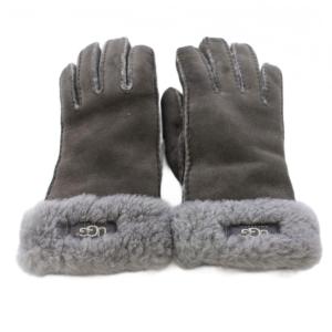 UGG australia Genuine Shearling & Leather Trim Gloves 手袋 シープスキン M