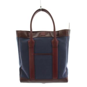 トートバッグ ハンドバッグ キャンバス レザー 紺 ネイビー 茶 ブラウン /AN1