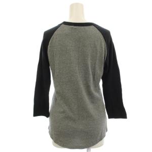 HYSTERIC GLAMOUR ラグラン ロンT Tシャツ カットソー ロゴ 長袖 F グレー 黒 20L-2810 /G