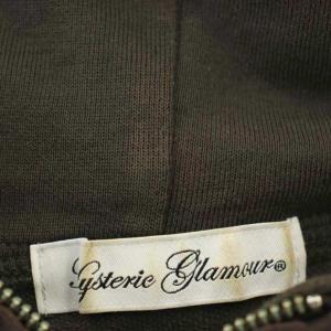 HYSTERIC GLAMOUR パーカー 薄手 ジップアップ ロゴ 長袖 F カーキ 2CF-7600 /G