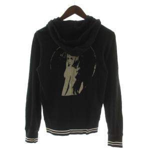 HYSTERIC GLAMOUR ジップアップパーカー 上着 黒 長袖 フード付き /GG