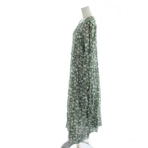 JOURNAL STANDARD relume 24SS コットンボイルクリンクルシャーリン ワンピース F 緑 グリーン 花柄 長袖 シャーリングウエスト