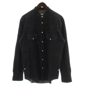 デニムシャツ カットソー 1 青 長袖 ステッチ /GG