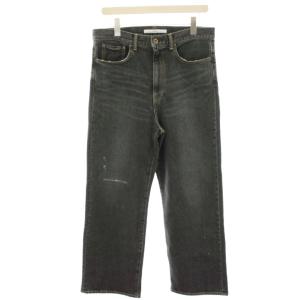 25SS デニムストレートパンツ2 ジーンズ ダメージ加工 40 黒 ブラック 25030220313110