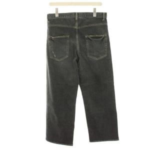 Framework 25SS デニムストレートパンツ2 ジーンズ ダメージ加工 40 黒 ブラック 25030220313110