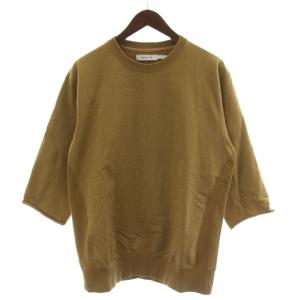 Tシャツ カットソー 1 キャメル 五分袖 無地 /GG