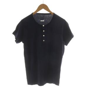 Tシャツ カットソー 半袖 ヘンリーネック 3 紺 ネイビー /AN33