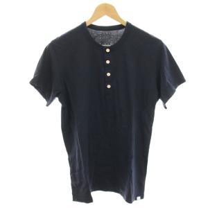D.SCOOP HENLEY S/S ヘンリーネックシャツ Tシャツ カットソー 半袖 2 紺 ネイビー