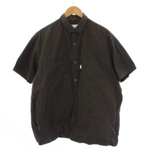 STRETCH TYPEWRITER BOX SHIRT シャツ 半袖 2 グレー GM201-50081B