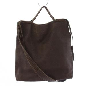 MM6 Maison Margiela ショルダーバッグ ハンドバッグ 2WAY レザー 茶 S32WG0036 /BM