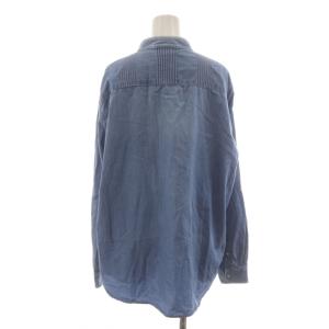 RALPH LAUREN LAUREN JEANS CO. シャツ ブラウス 1X 青 ブルー 長袖 レース スタンドカラー /RR
