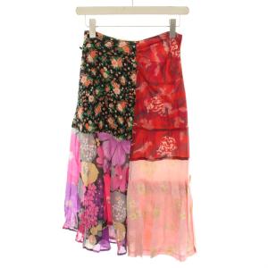 本人期 スカート 花柄 1 ピンク レッド MMSKN01050X