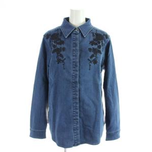 ジャケット デニムシャツ 上着 13R 青 ブルー 花柄刺繍 レギュラーカラー 長袖 19041-03751