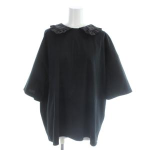 ビッグフリルTシャツ カットソー F 黒 ブラック 半袖 無地 YR2011-015SP /AP