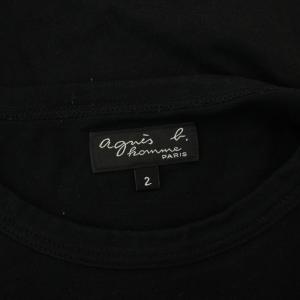 Agnes b. homme Tシャツ 2 黒 ブラック ロゴプリント 半袖 /GP