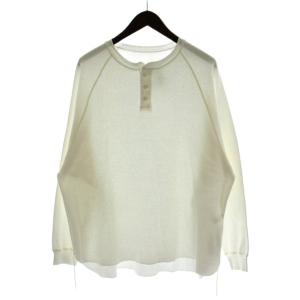 WタックヘンリーネックロンT Tシャツ カットソー M 白 長袖 ラグラン /GG