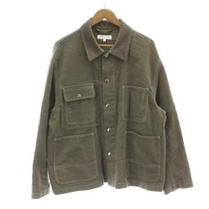 モールスキン カバーオール ジャケット 上着 XL グレー 長袖 レギュラーカラー パッチポケット 1225-104-8722
