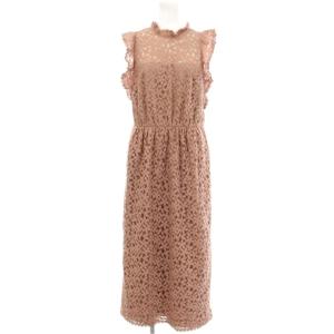 ノースリーブ レース ワンピース ロング 花柄 4 ピンク NJMUA370 /G