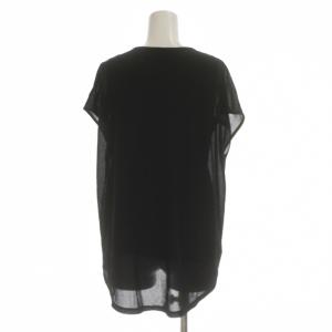 Theory 21SS カットソー S 黒 無地 レイヤード フレンチスリーブ シアー /JP