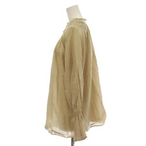 Spick&Span 24SS ブラウス シャツ ベージュ コットンボイルタック 長袖 /LP