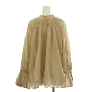 Spick&Span 24SS ブラウス シャツ ベージュ コットンボイルタック 長袖 /LP