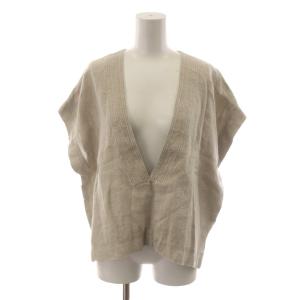RUSTIC LINEN TOP ラスティックリネントップ ベスト 麻 リネン 38 ベージュ Vネック