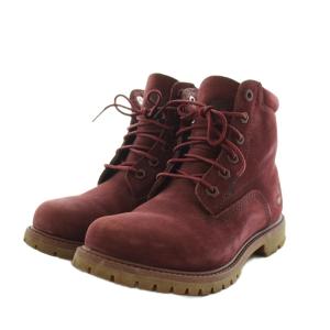 Timberland ショートブーツ レースアップ スエード 24.0cm ボルドー A1R2T /AN48