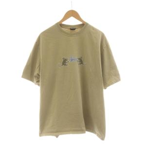 Tシャツ カットソー L カーキ ロゴプリント 半袖 /RR