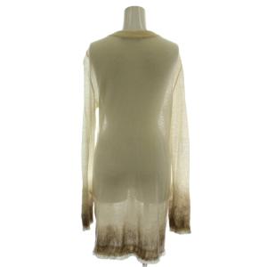Ermanno Scervino ロングカーディガン ニット 42 アイボリー 茶 長袖 アルパカ D135N512SPVEO /GG