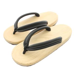 BEAMS JAPAN 別注 うらつか工房 下駄 サンダル レザー S ベージュ 黒 ブラック /KU