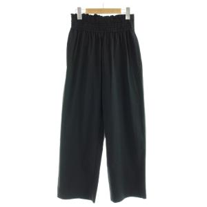 24SS パンツ 36 黒 ブラック シャーリングウエスト ワイドシルエット 24030400911010