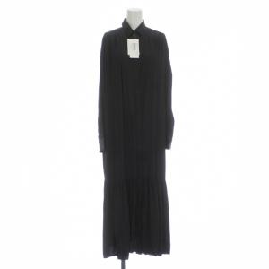 シャツワンピース F 黒 長袖 ロング丈 レギュラーカラー /JP