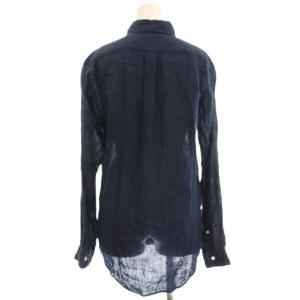 POLO RALPH LAUREN リネン シャツ ボタンダウン 麻 XS ネイビー 紺 /G