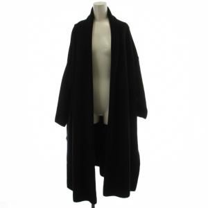 18AW スムースニットガウンコート 黒 長袖 ロング丈 18020500406030 /GG