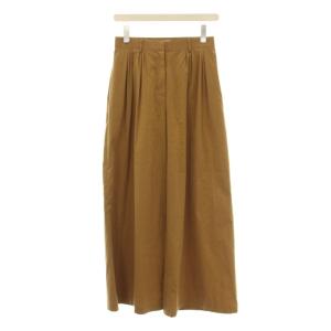 24SS パンツ スラックス 34 茶色 ブラウン ワイド ロング丈 コットンストレッチポプリン フロントマルチタック