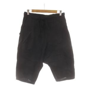 ハーフパンツ ショートパンツ 麻 リネン 1 黒 ブラック ドローストリング VI-2676-04 /RR