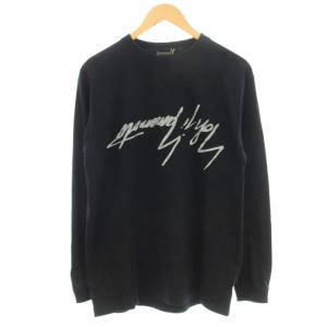 ロンT 長袖 ロゴ Tシャツ カットソー 3 黒 ブラック GY-T23-021 /G