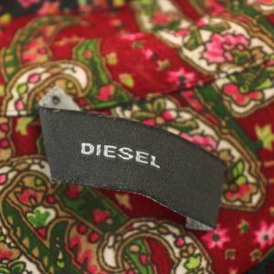 DIESEL シアー シャツワンピース ひざ丈 花柄 ペイズリー 長袖 赤 レッド /G