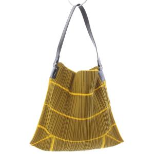 イッセイミヤケ ワンハンドル ハンドバッグ ショルダーバッグ イエロー PP32-AG521 /TK