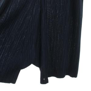 PLEATS PLEASE ISSEY MIYAKE イッセイミヤケ プリーツサルエルパンツ ガウチョパンツ カプリパンツ 5 紺 ネイビー PP61-JF403